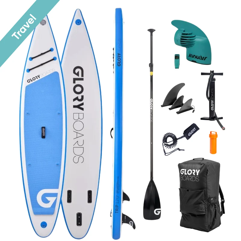 GloryBoards TRIP 12'0'' Touring SUP Set in Blau mit Carbon Paddel