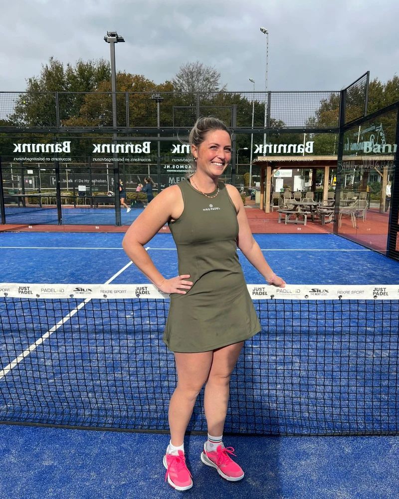 Mrs Padel Roma Jurk Olijfgroen