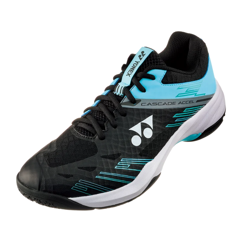 Yonex Power Cushion Cascade Accel Wide Badminton Shoes (Black/Ice Blue)