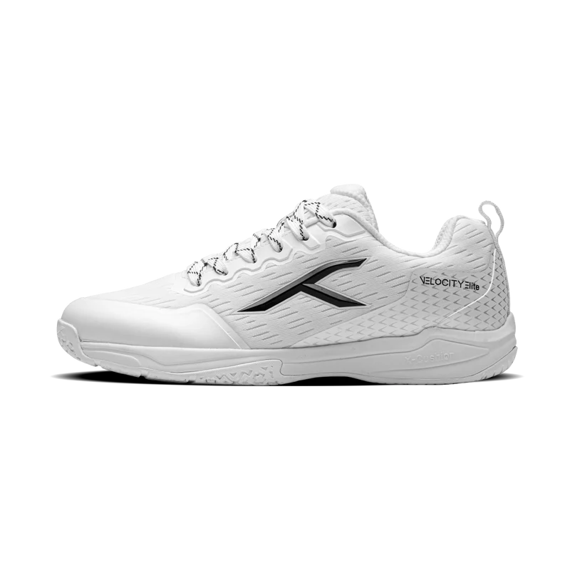Hundred Velocity Elite Unisex Badminton Shoes (White/Black)