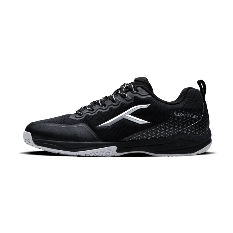 Hundred Velocity Elite Unisex Badminton Shoes (Black/Silver)