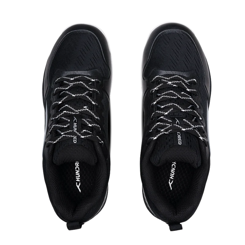 Hundred Velocity Elite Unisex Badminton Shoes (Black/Silver)