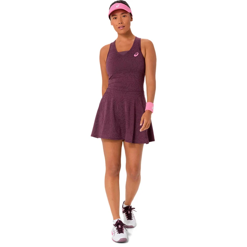 Match Jacquard Kleid Damen - weinrot