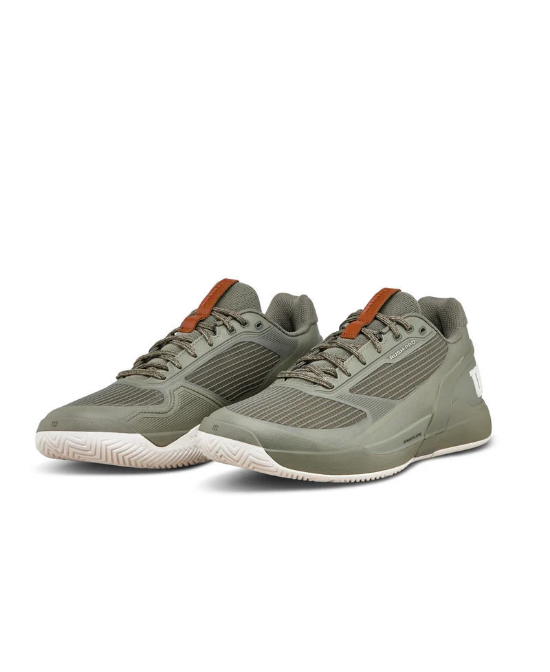Wilson Rush Pro 5 All Court Tennis Shoes (Mens) - Vetiver/Tofu/Caramel Cafe