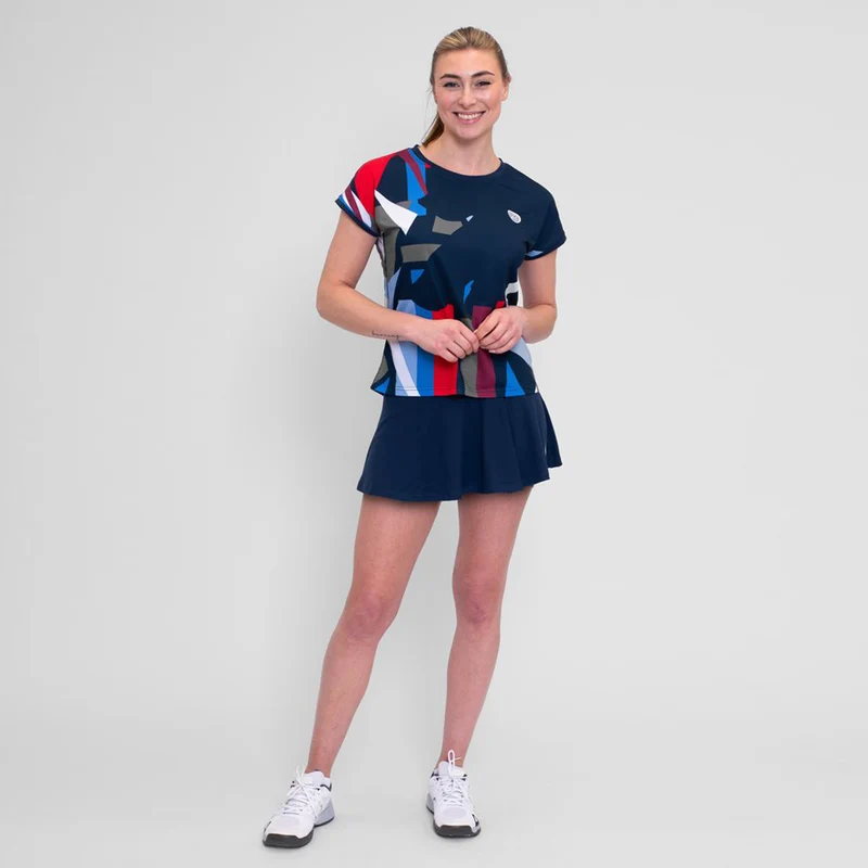 New York 2024 Printed Wavy Rock Damen-Dunkelblau