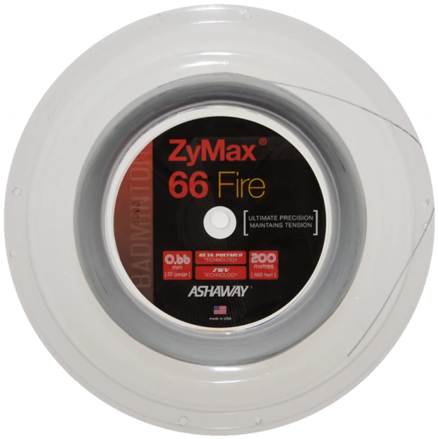 Ashaway ZyMax 66 Fire Badminton String Reel (0.66mm, 200m)