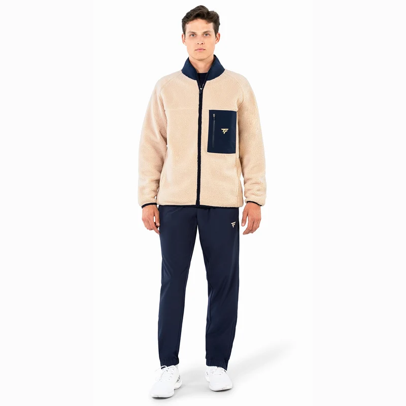 Sherpa Trainingsjacke Unisex - beige, dunkelblau