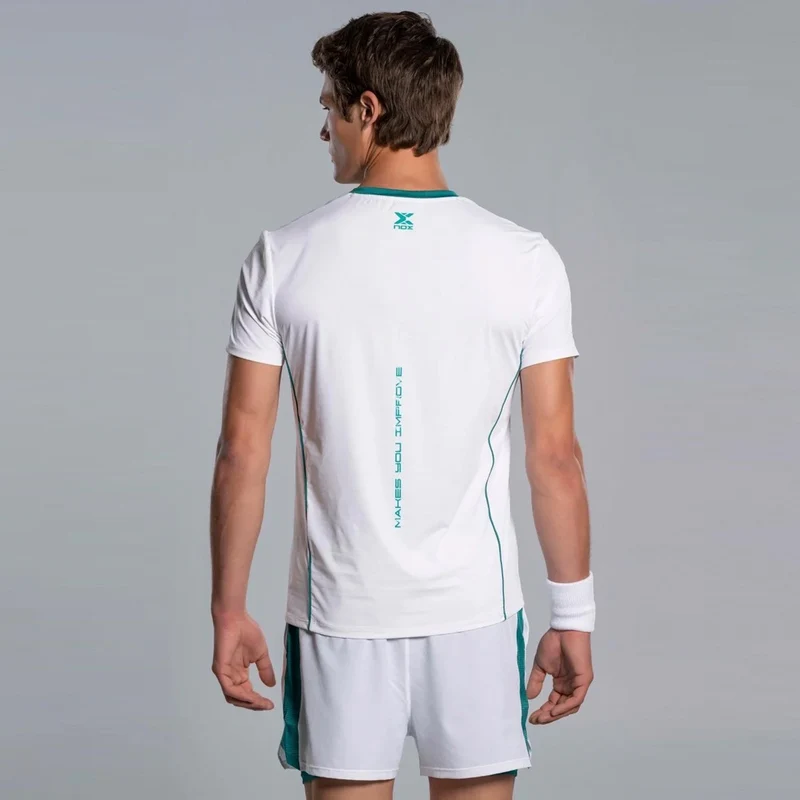 Pro T-Shirt Herren - weiß, blaugrün