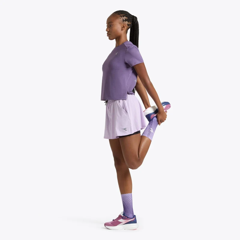 2in1 Shorts Damen - flieder
