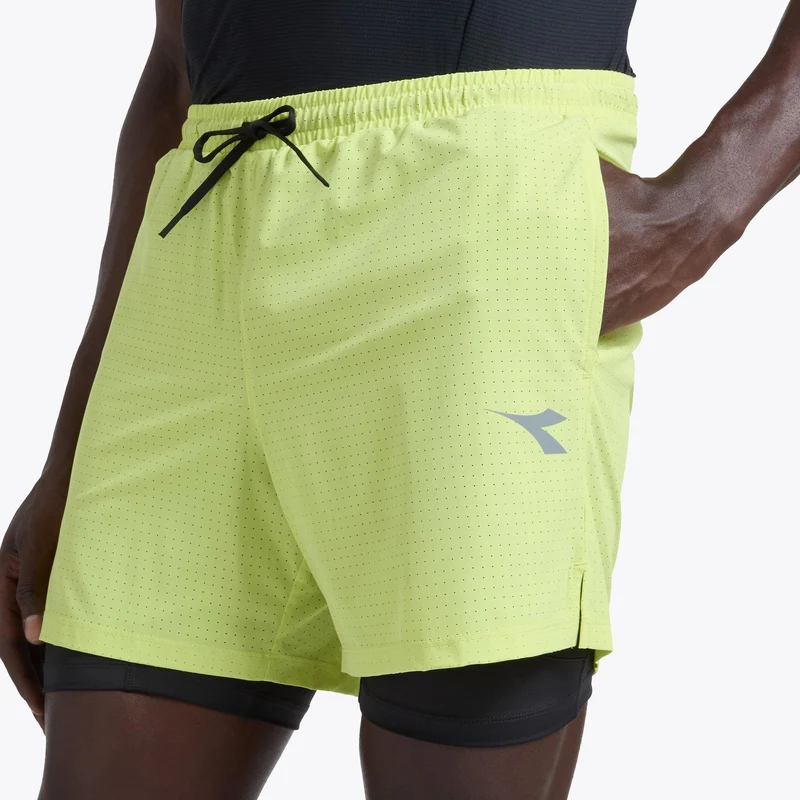 2in1 Shorts Herren - limette