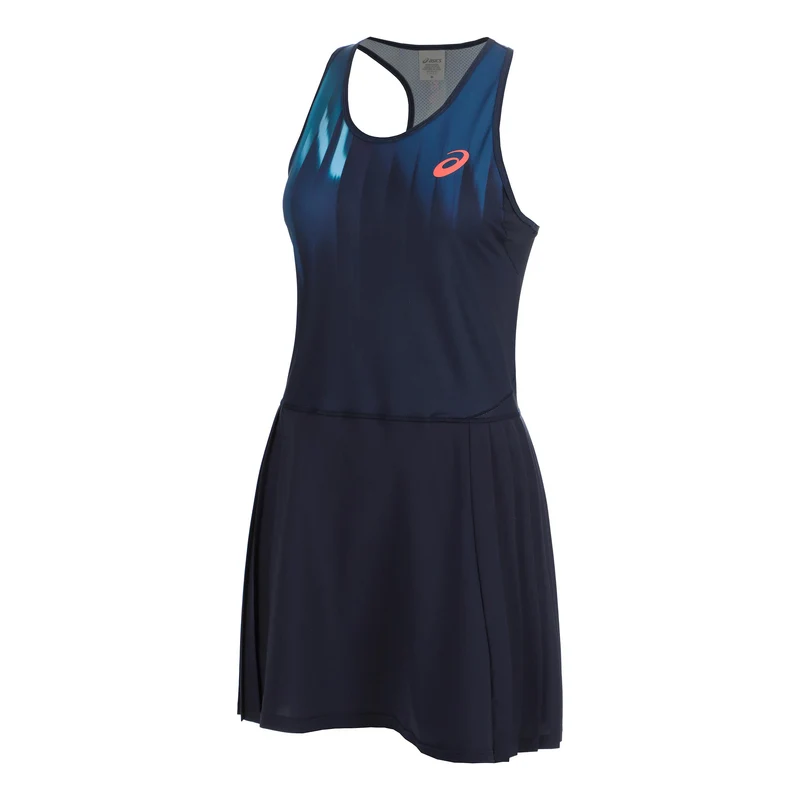 AOP Kleid Damen - dunkelblau, weiß