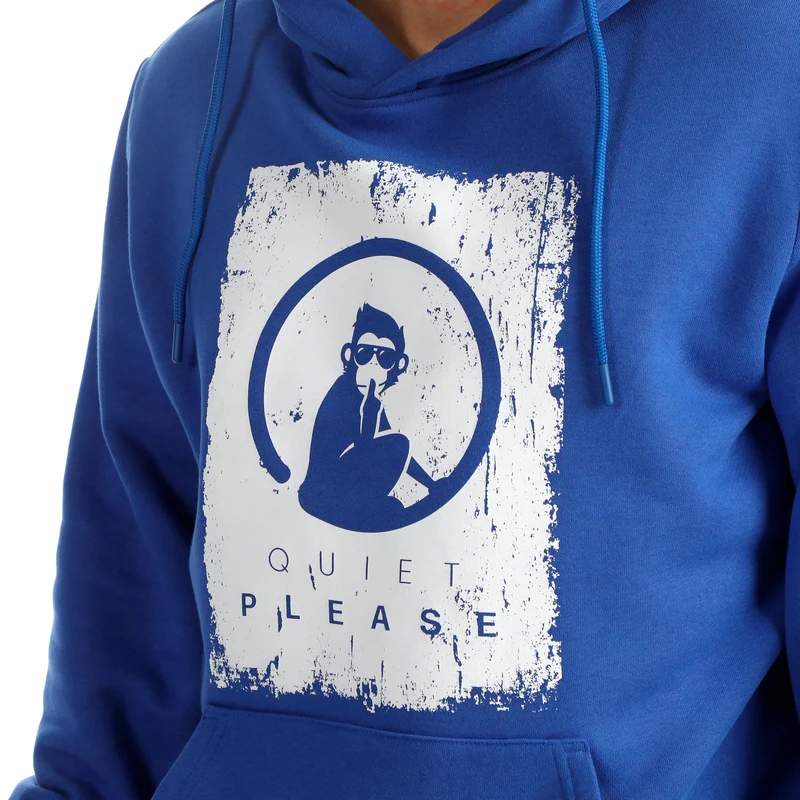 Crush Scraped Hoody Herren-blau, weiß