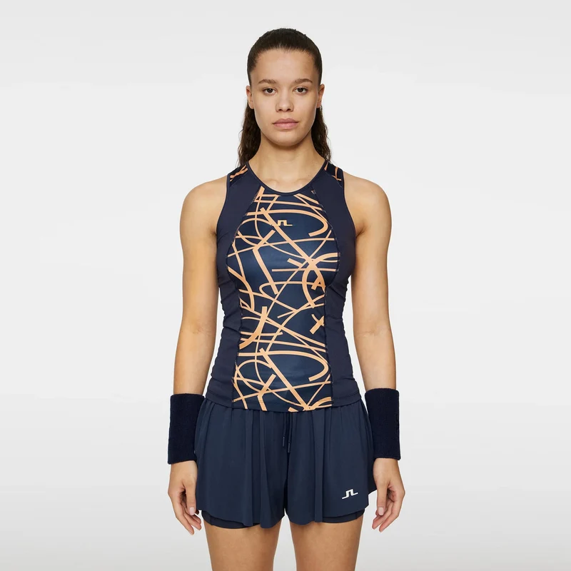 Miria Printed Tank-Top Damen-Dunkelblau,Orange