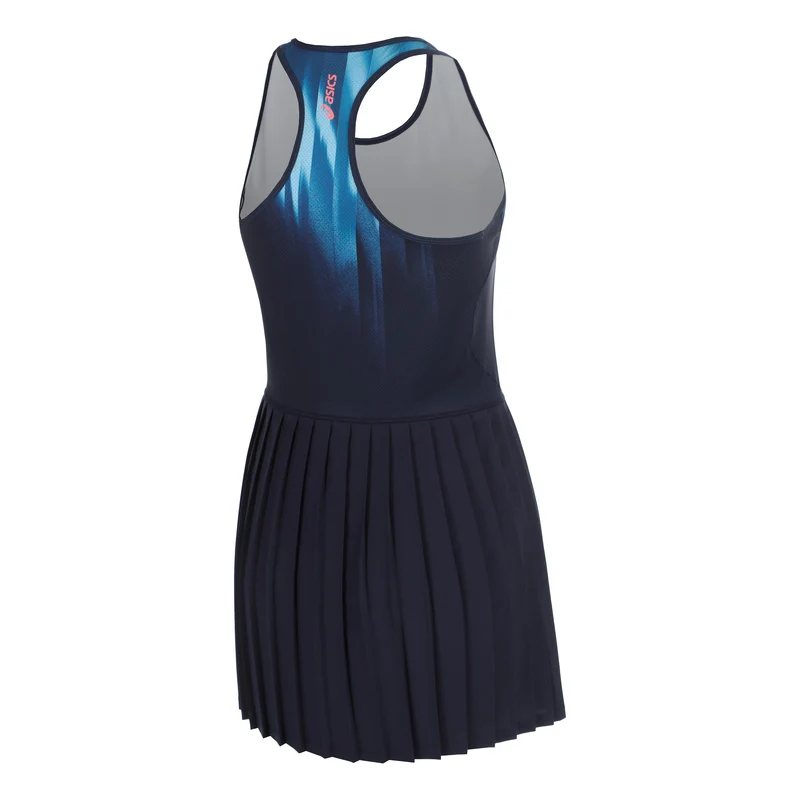 AOP Kleid Damen - dunkelblau, weiß