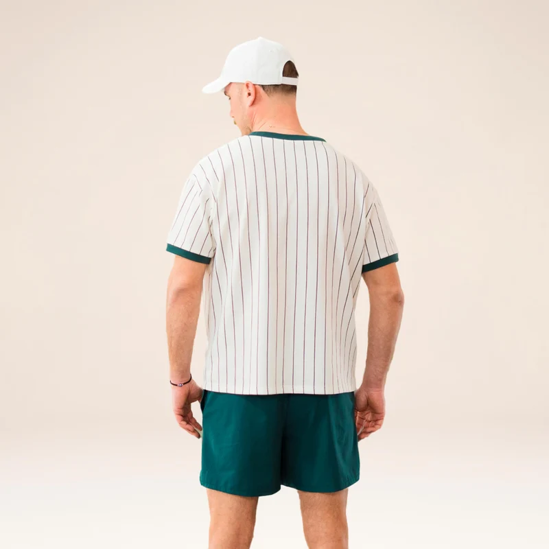 AD-IN Stripes 2.0 T-Shirt Unisex - offwhite, dunkelgrün