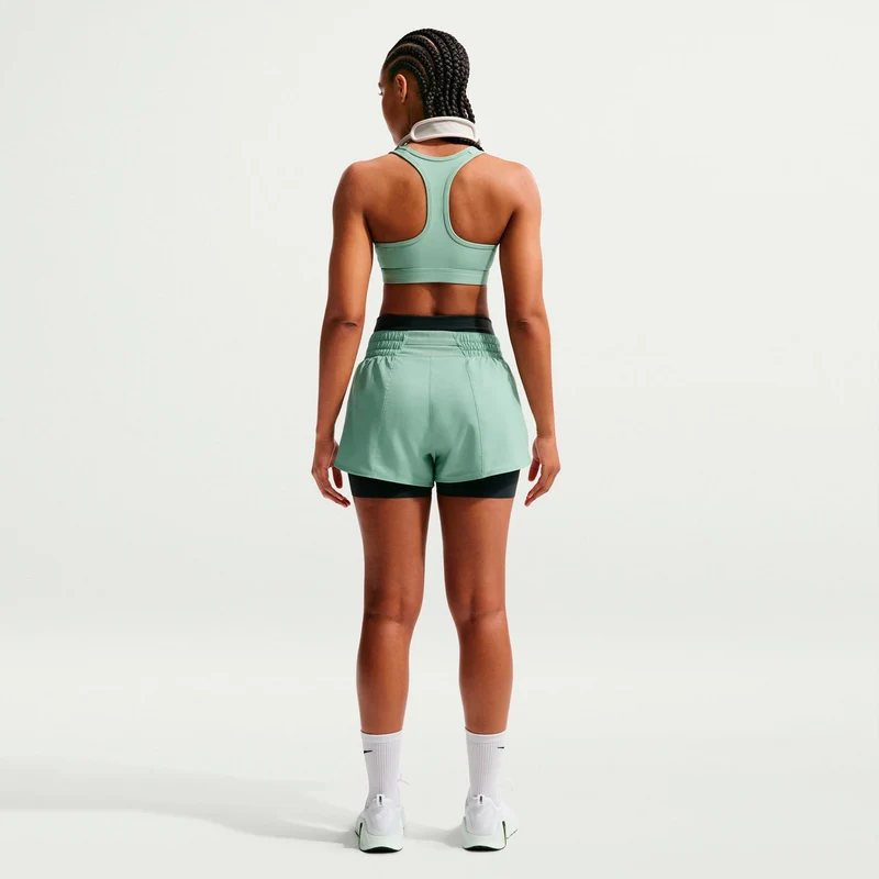 Swoosh Medium Sport-BH Damen - salbei, weiß