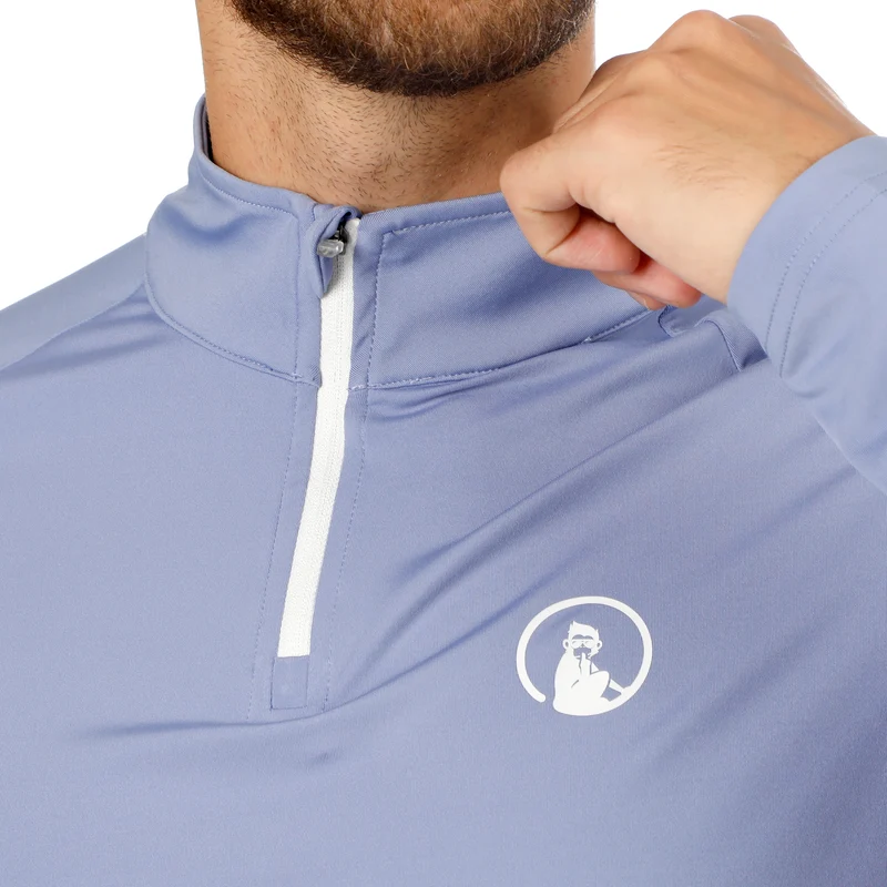 Glow Big Serve 1/4 Zip Longsleeve Herren - blau, creme