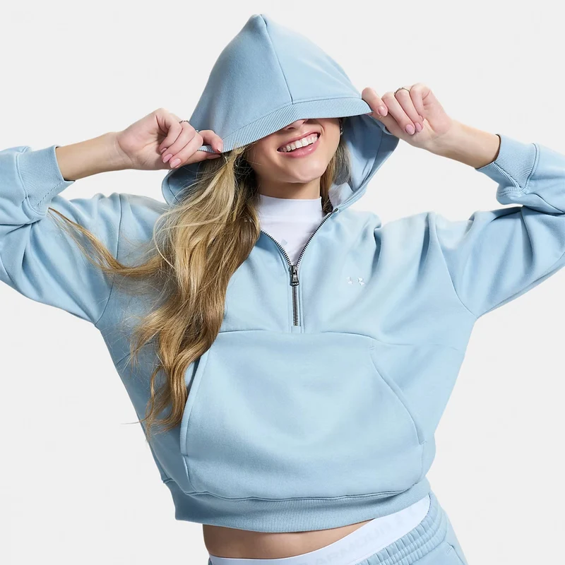Icon Fleece Halfzip Hoody Damen - blau, blaugrau