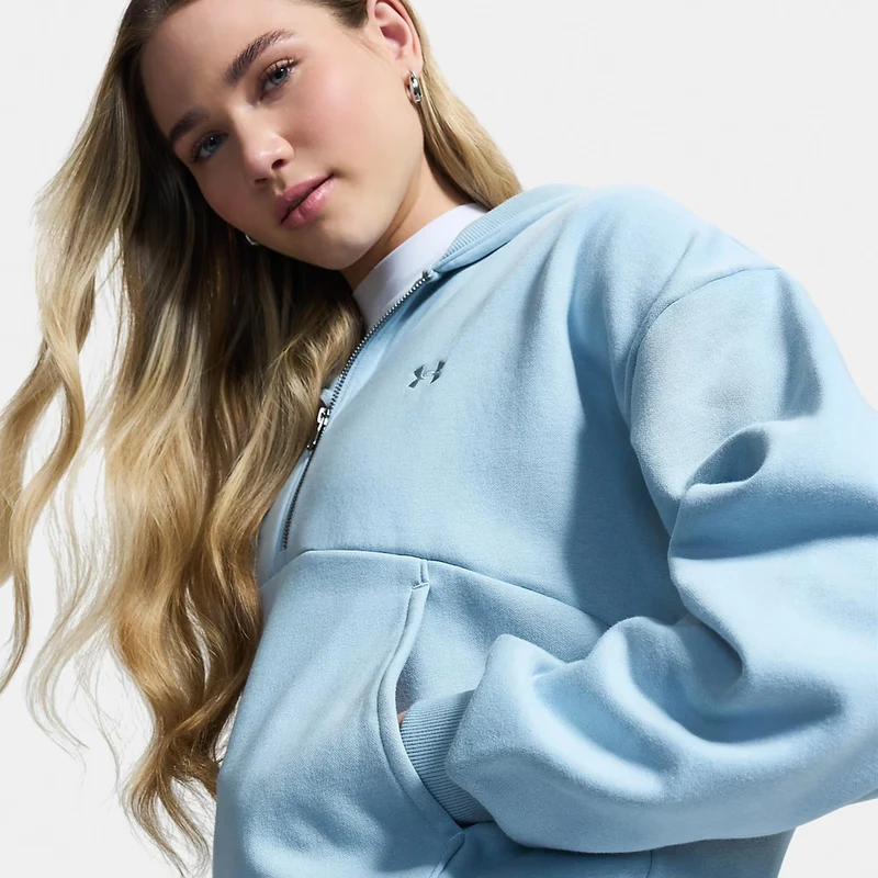 Icon Fleece Halfzip Hoody Damen - blau, blaugrau