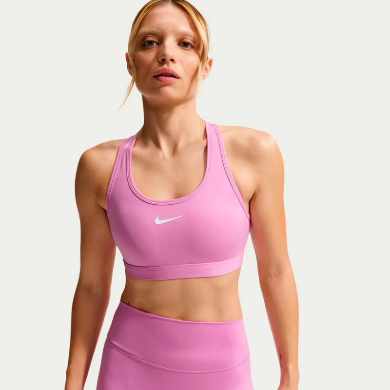 Swoosh Medium Sport-BH Damen - violett