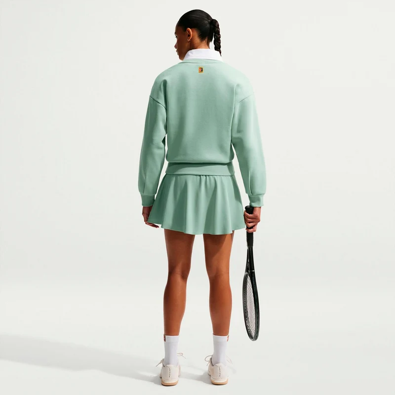 Court Fleece Crew Sweatshirt Damen - graugrün, grün