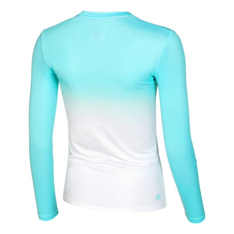 Crew Gradiant Longsleeve Damen-Türkis,Weiß