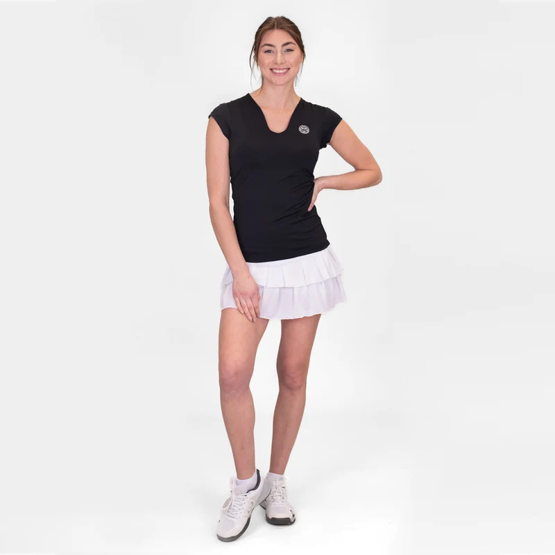 Crew V-Neck T-Shirt Damen-Schwarz