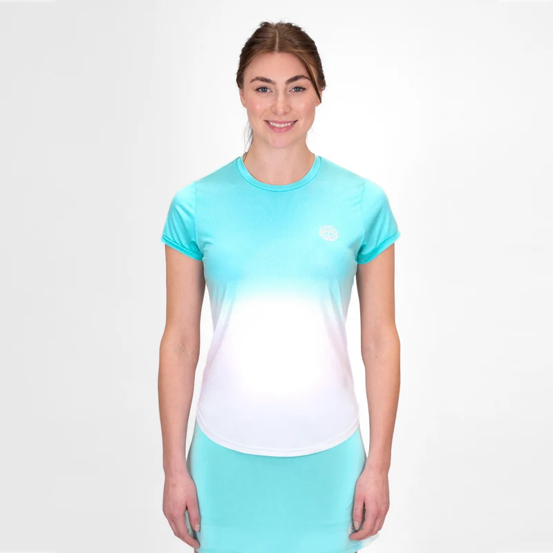 Crew Gradiant T-Shirt Damen-Türkis,Weiß