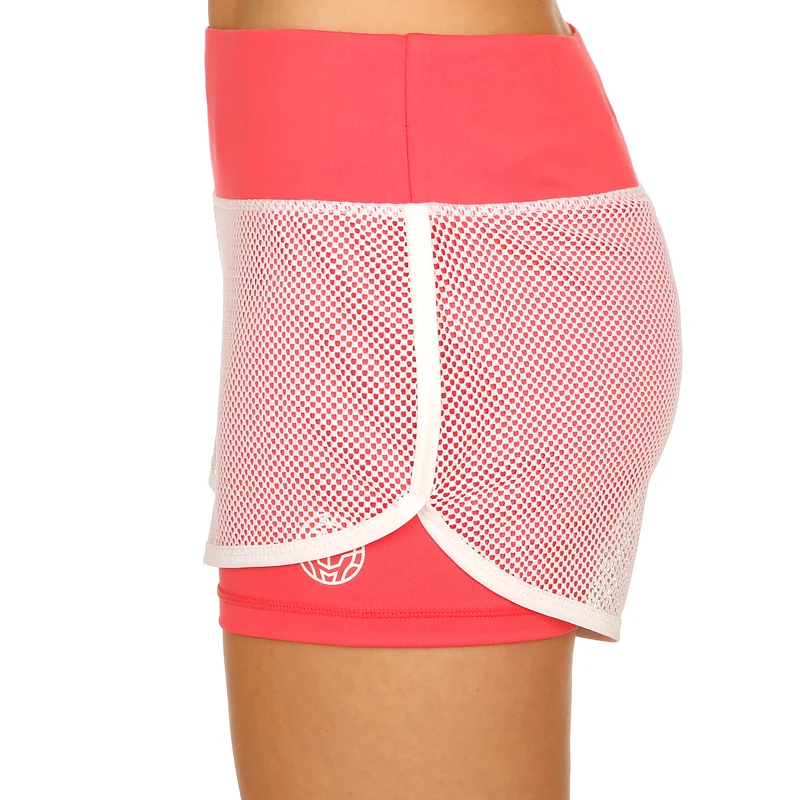 Efia Tech (2in1) Shorts Damen-Koralle,Weiß