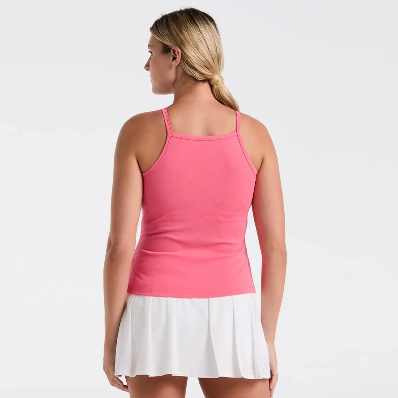 Grid Jacquard Tank-Top Damen-Pink