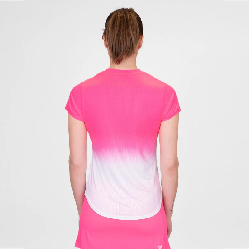 Crew Gradiant T-Shirt Damen-Pink,Weiß
