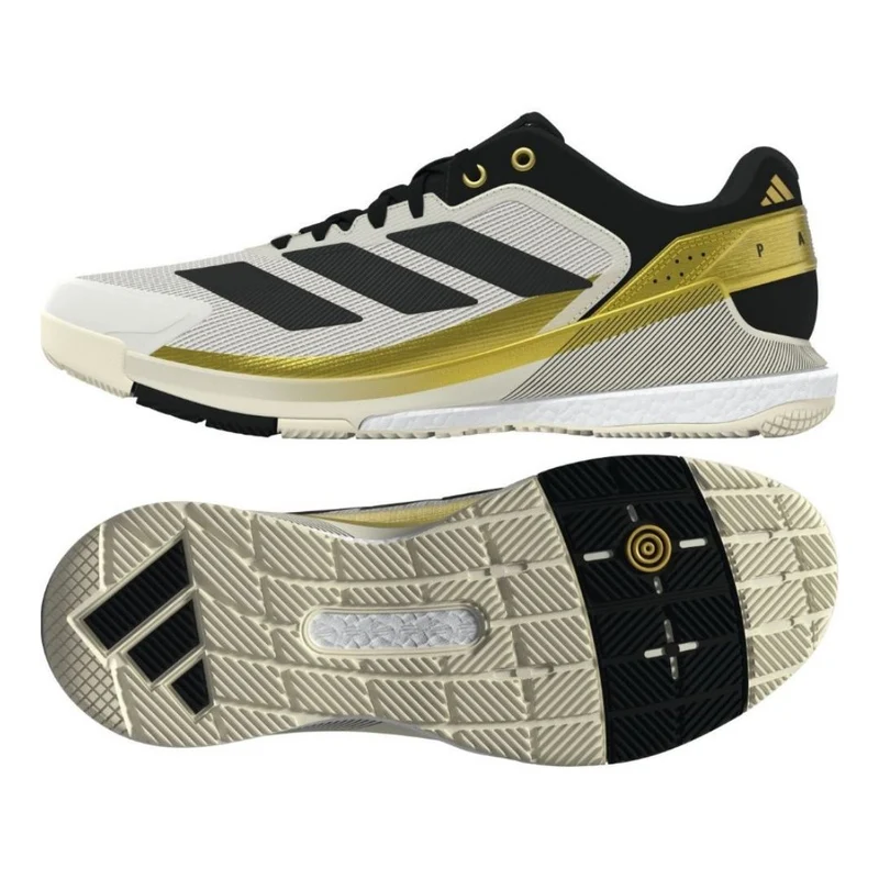 Adidas Crazyquick Boost Men Padel Shoes (Off White/Core Black/Gold Metallic)