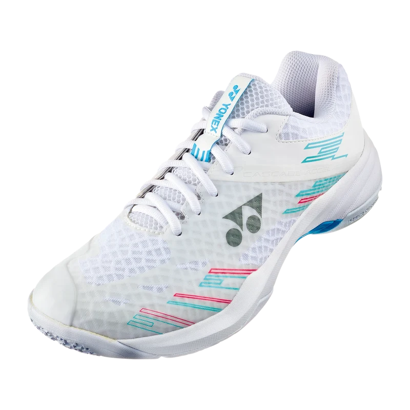 Yonex Power Cushion Cascade Accel Wide Badminton Shoes (White/Sky Blue)