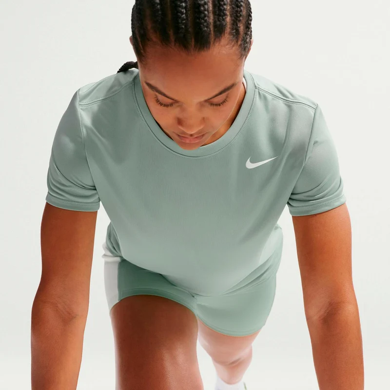 Dri-Fit Regular T-Shirt Damen - graugrün, weiß