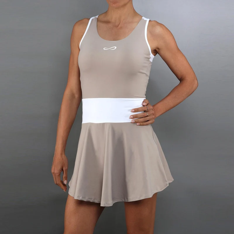 Orbit Kleid Damen-beige, weiß