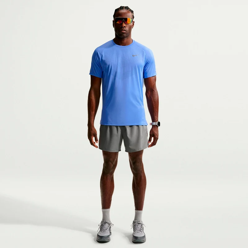 Stride Laufshirt Herren - blau, silber