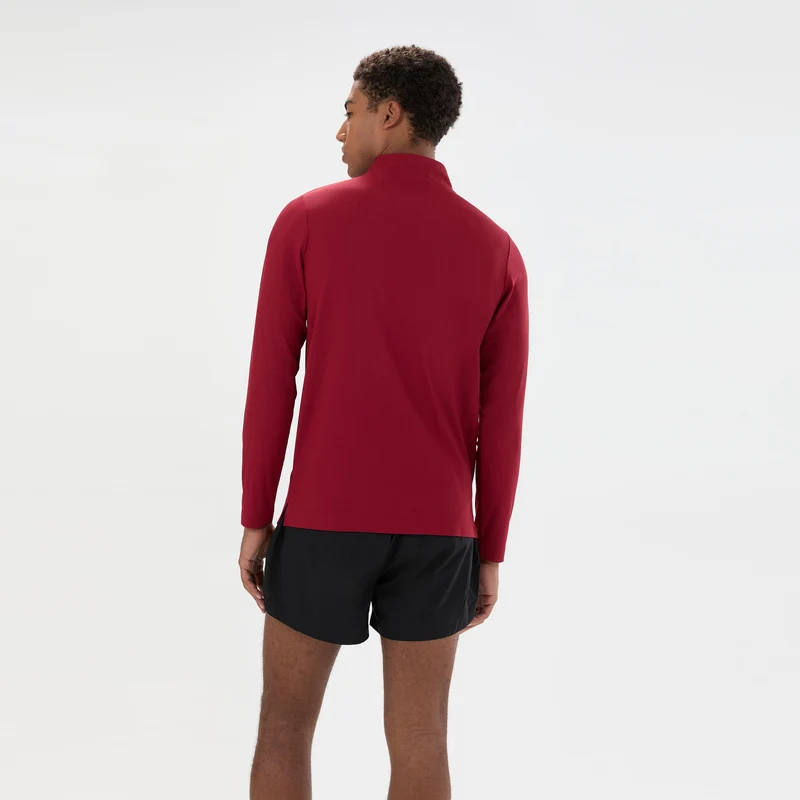 Edmond 1/4 Zip Longsleeve Herren - weinrot