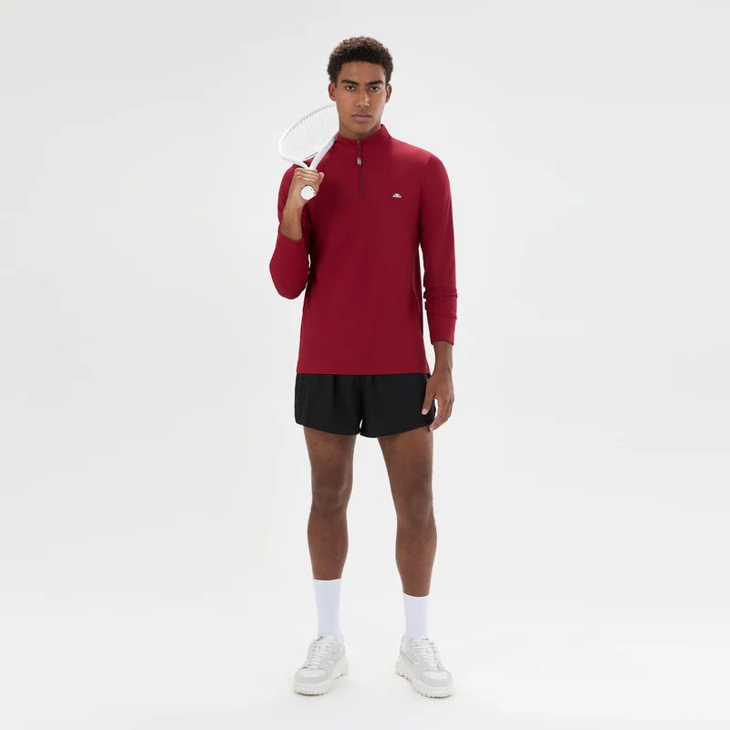 Edmond 1/4 Zip Longsleeve Herren - weinrot