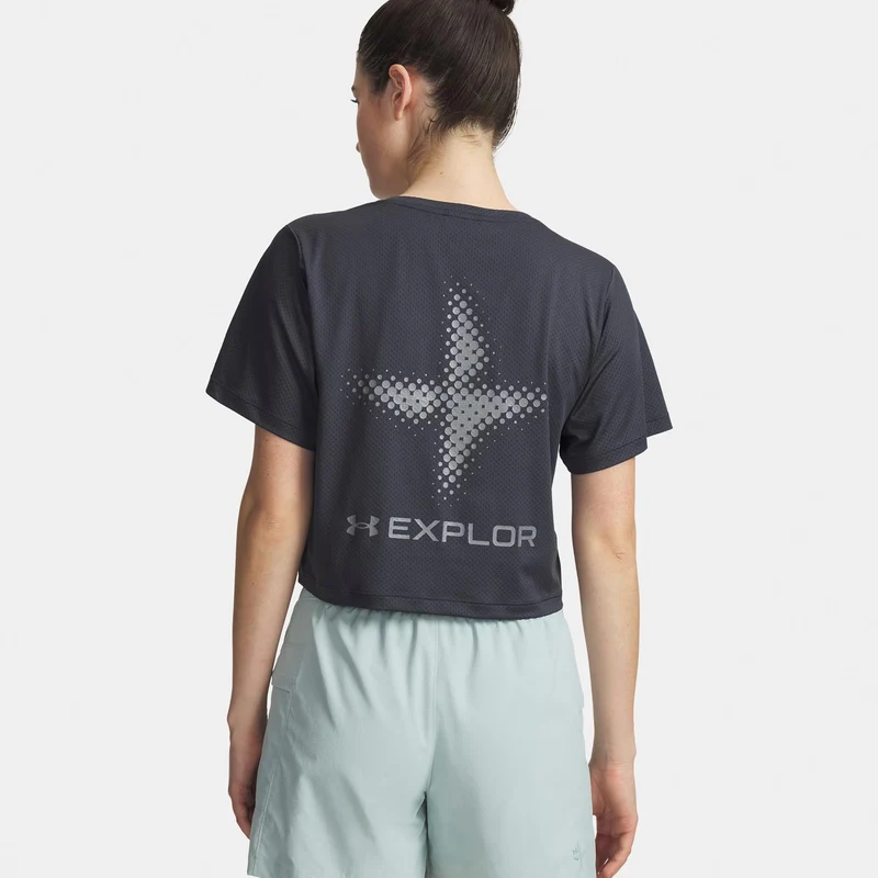 Explor Trail Run Graphic Laufshirt Damen-anthrazit, anthrazit