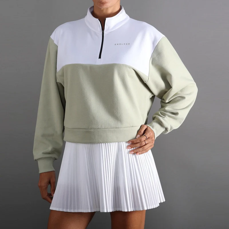VIBE Sweatshirt Damen - weiß, oliv
