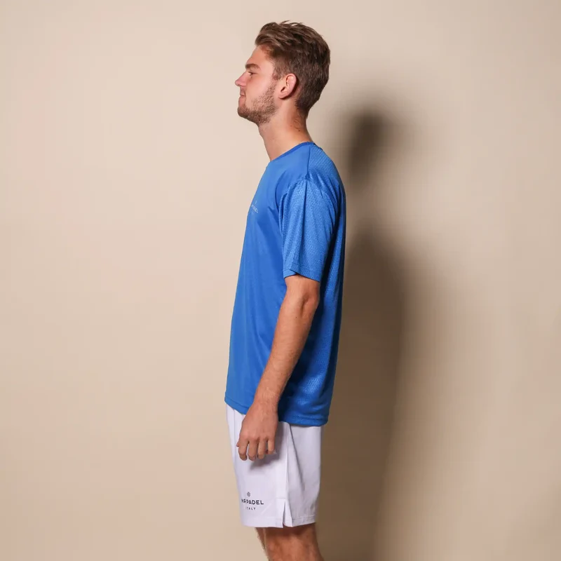 Mr Padelshirt Regular Fit Azzurro Blauw