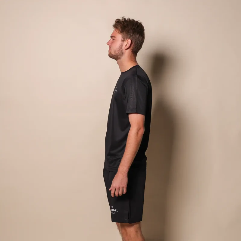Mr Padelshirt Regular Fit Zwart