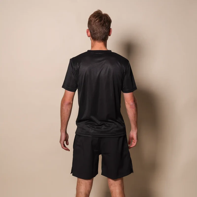 Mr Padelshirt Regular Fit Zwart