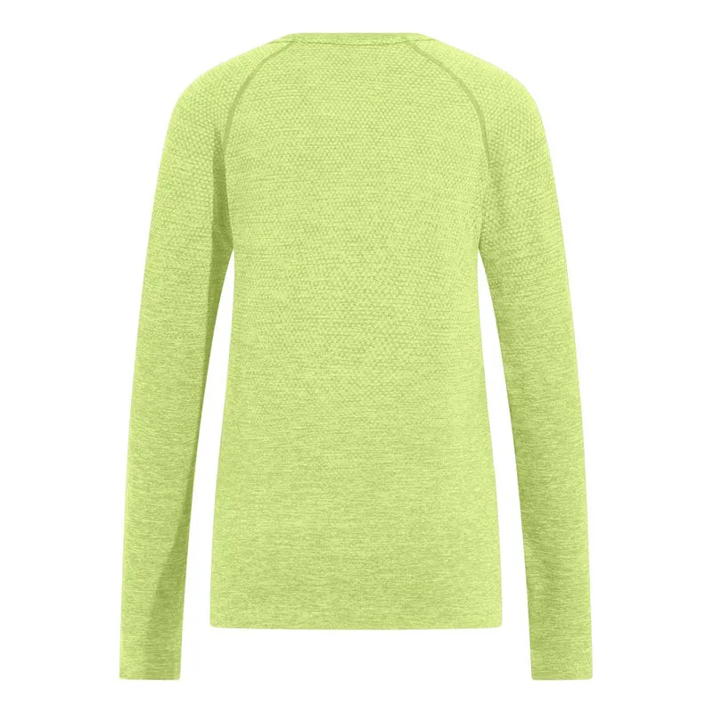 Essential Seamless Longsleeve Damen-Limette