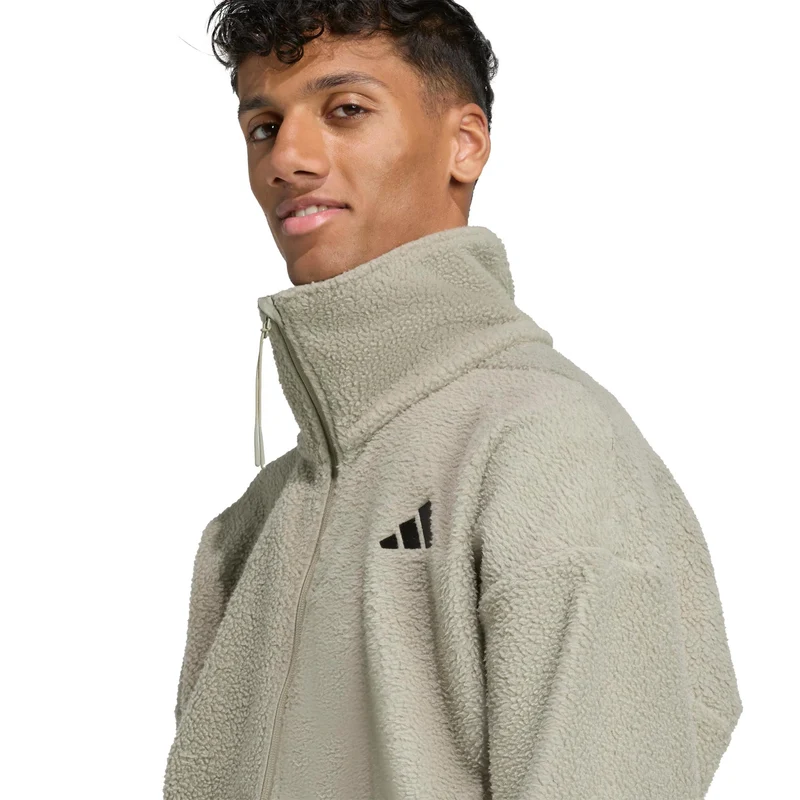 Fleece Full-Zip Trainingsjacke Herren-beige