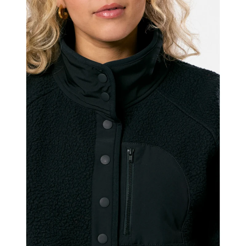 Gym+Coffee Horizon Layer Up Full Snap (Ladies) - Black