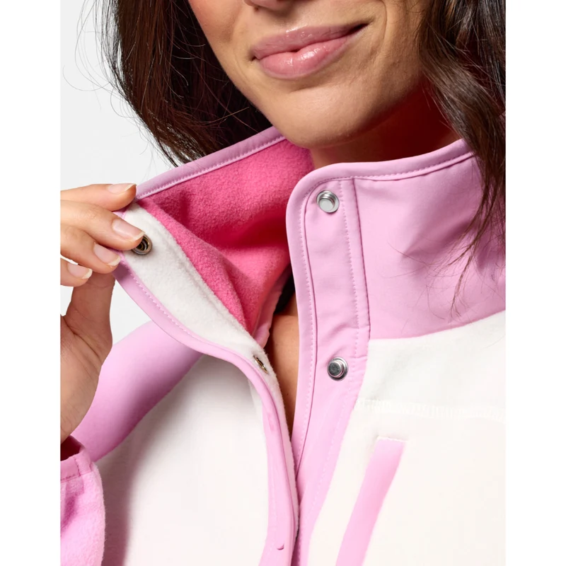 Gym+Coffee Snap Polar Fleece (Ladies) - Cotton Candy