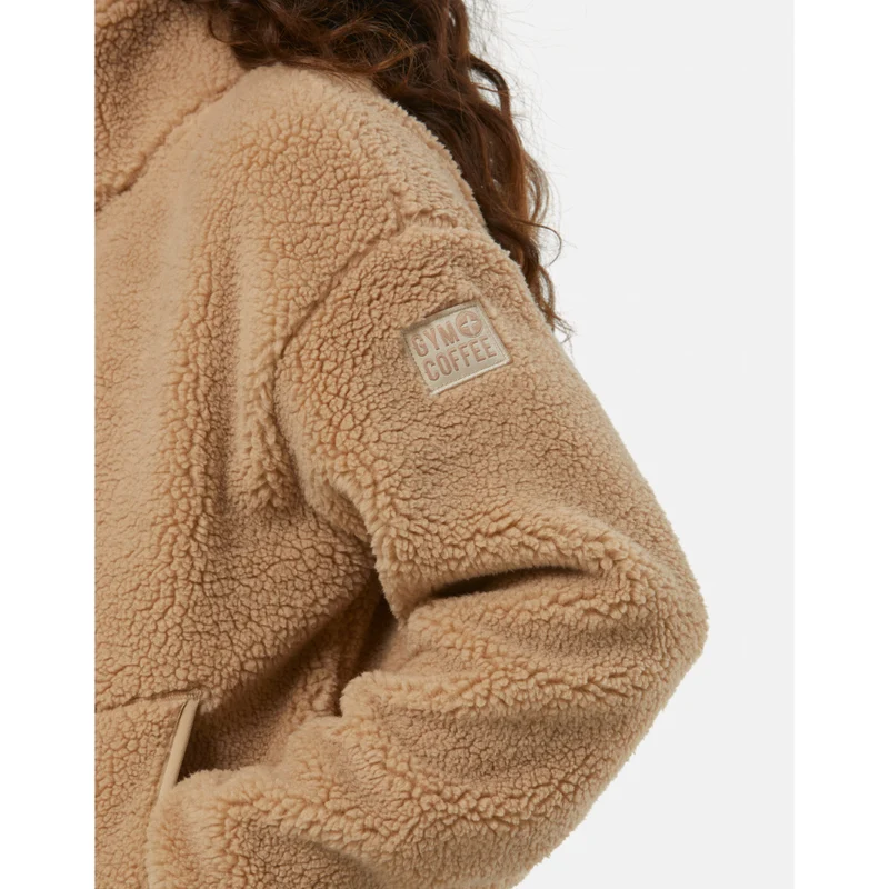 Gym+Coffee Industry Fleece High Collar Jacket (Ladies) - Sandstone