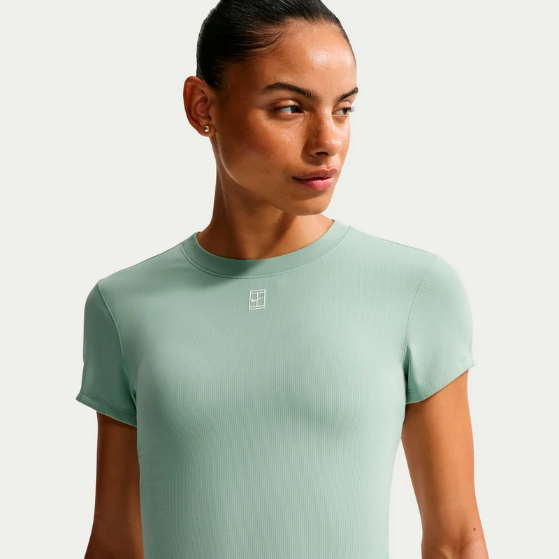 Court Dri-FIT Advantage T-Shirt Damen - graugrün, weiß