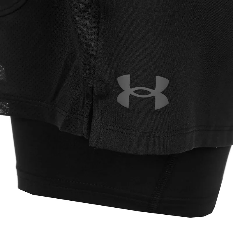 Tech Vent 2in1 Shorts Herren-Schwarz